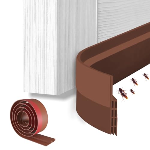 Under Door Draft Stoppers, Ohuhu Door Draft Blocker Under Door Seal Strip for Exterior Interior Doors, Soundproof Bottom Door Gap Filler Noise Stopper for Bottom of Door 39" L x 2" W - color: Brown, size: 39"L x 2"W