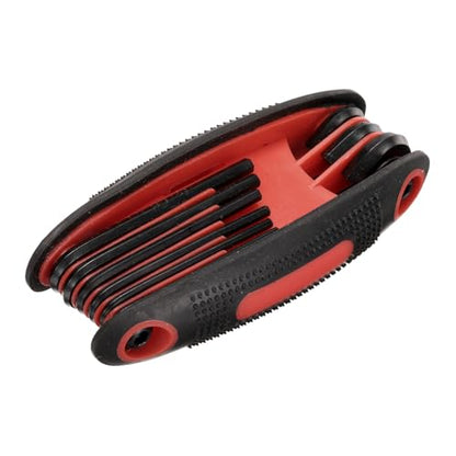 HARFINGTON Folding Hex Key Wrench 5/64"-1/4" SAE 9 in 1 Portable Fold-up Hex Key Wrenches Set Driver Tool Kit for Basic Home Repair and General Applications