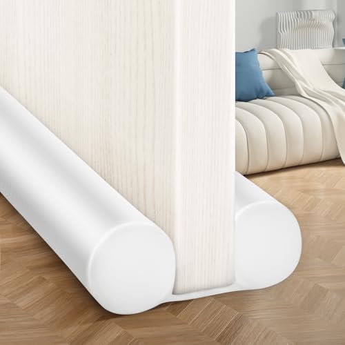 MAXTID Under Door Draft Stopper Cold Air Blocker - Large Doors Seal Gap Bottom of Doors 36" Adjustable 30" 32" 34" Weather Stripping Blocker Interior Front Door Sweep Bedroom Must Have - color: White, size: 36" (Up to 1.7" Gaps)