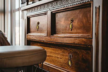 Drop Pendant Knobs Zinc Alloy Cabinet Pulls Furniture Knobs Sunset Pattern Cupboard Handle Drawer Pulls Solid Metal Kitchen Hardware Handles for Cabinet Drawer Wardrobe (2pcs/Set) - color: Sunset, size: Drop Pendant