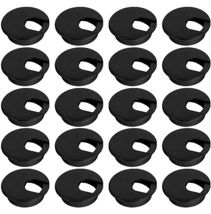 2 Inch Desk Grommet - 40Pcs Plastic Desk Cord Hole Cover, 50mm Diameter Black Cable Grommets Hole Cover for Organized Wires & Cords Through Computer Table/Countertops - size: 40 Pack