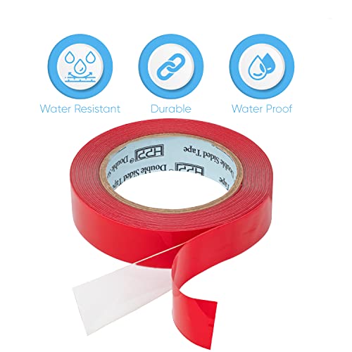 HPP Double Sided Tape Clear, Heavy Duty Tape, Strong and Permanent for Outdoor and Indoor, (1in x 16ft) - size: 1in x 16ft