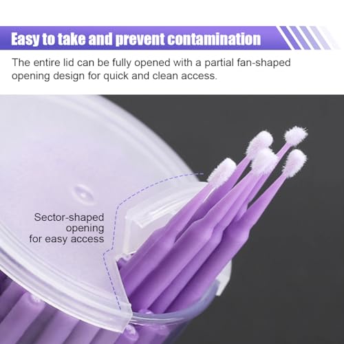 100Pack 1.5mm Touch Up Paint Brushes, Repair Paint Brushes, Disposable Cotton Swabs Micro Applicators for Car Paint Chip Repair Automotive Scratch (Light Purple)