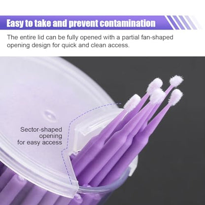 100Pack 1.5mm Touch Up Paint Brushes, Repair Paint Brushes, Disposable Cotton Swabs Micro Applicators for Car Paint Chip Repair Automotive Scratch (Light Purple)