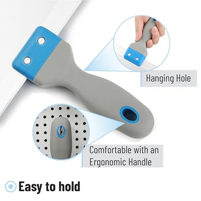 Bates- Taping Knife, 8 Inch, Stainless Steel Drywall Taping Knife, Soft Grip Handle - size: 8 Inch