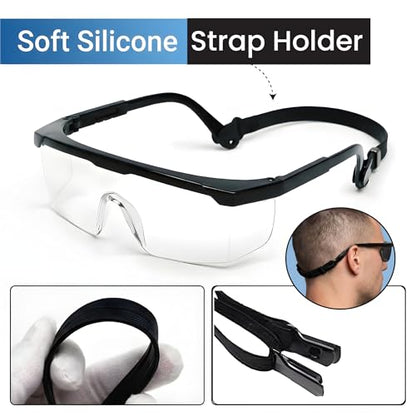 12 Pack Safety Glasses for Men & Women, Full Coverage Clear Lenses with Built-in Brow Guard, ANSI Z87.1 & CE Certified, Anti-Fog, Anti-Scratch, 100% UV Protection
