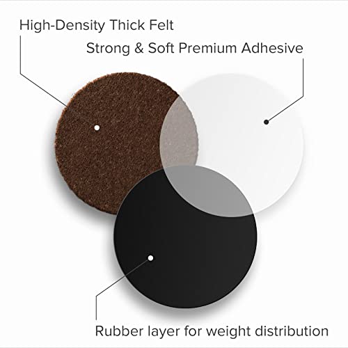 24 Heavy-Duty Felt Furniture Pads 1.5” 1/4” Thick X-Protector! Round Felt Pads for Furniture Feet - The Best Felt Floor Protectors for Furniture to Prevent Scratches. Protect Your Hard Floor! (Brown) - size: 1.5 inch 24 PCS Round Brown