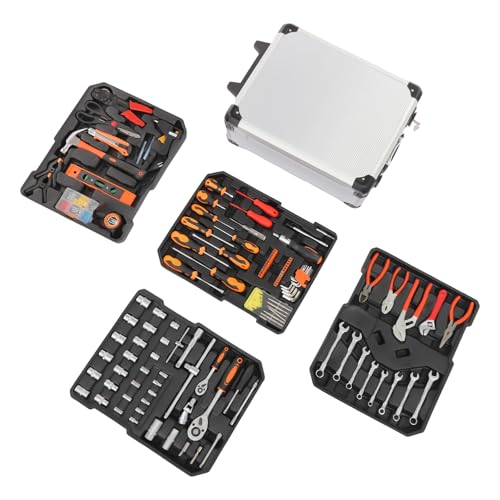 Trolley Case Tool Box Set 187 Pcs Household Hand Tool Kit Mixed Hand Tool Kit Repairing Tool Set for Auto Maintenance Home General Repairing