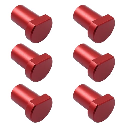 6Pcs Aluminum Alloy Bench Dogs Clamps Red Woodworking Workbench Stoppers Workbench Positioning Planing Plug for 3/4 Inch (19mm) Dog Hole
