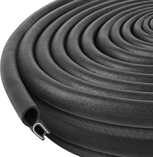 Kikerike Automotive Door Weather Stripping 40Ft Car Rubber Edge Trim Seal Strip Gasket with Top Bulb Easy to Install for Car Bus Camper Boat RV Truck Doors and Home Applications - color: 40Ft