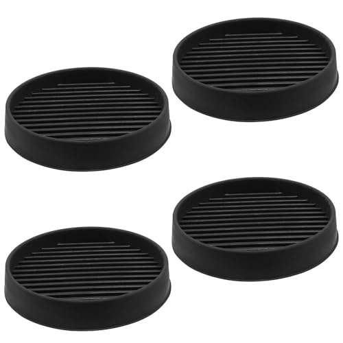 4 Pcs Non Slip Furniture Pads - 3 Inch Black Round Rubber Caster Cups, Furniture Coasters, Anti-Slip Grippers for Hardwood Floors, Chair Leg Floor Protectors for Bed, Couch, Table - size: 3 Inch