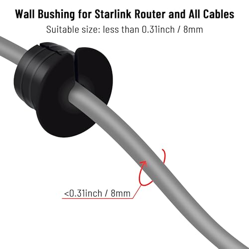 Cable Routing Kit for Starlink for 1 inch Wall Hole, Wall Bushing Grommet, Starlink Accessories, Silicone Cable Wall Pass, Starlink Anti-Slip Wall Grommets for Cables (1 inch) 2 Pcs (Pack of 2) - size: 1 inch 2pcs (Pack of 2)