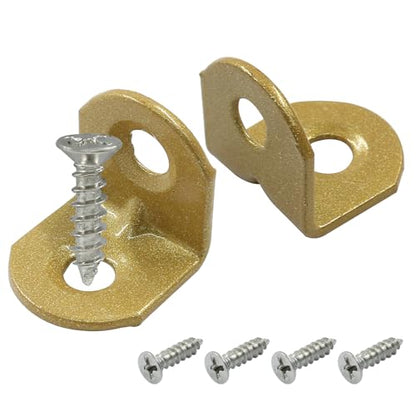 20Pcs 90 Degree Iron L Bracket Gold Joint Right Angle Bracket, 19 x 19 x 1.5 mm L Wall Bracket Corner Brace with Screws for Furniture, Chests and Windows