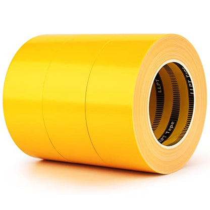LLPT Duct Tape Industrial Grade 3 Pack 2” x 35 Yards Each Roll Easy to Tear Muti-Use Bulk Fabric Tape for School Home Office and Industrial Use Color Yellow (DT350YW) - color: Yellow