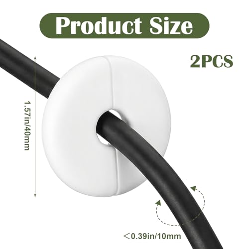 Sibba 2 PCS Wall Grommets for Cables White ABS Cable Pass Through Kit for Starlink Ethernet Wire Hole Cover & Walls Bushing Neat Cable Routing Accessories for Cables Wall Bushing Feed Throgh(1.57in)