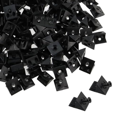Oedema 150 Pcs Drawer Bottom Support Brackets Drawer Bottom Sagging Repair Fix Mending Wedges 90 Degree Drawer Plastic Angle Code Bracket Fastener, Black - color: Black