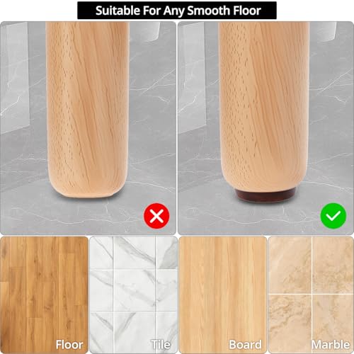 QWORK Brown Nail On Furniture Glides 3/4 Inch, 25 Pcs Chair Leg Floor Protectors for Wooden Furniture Anti Scratch Noise Reducing Pads