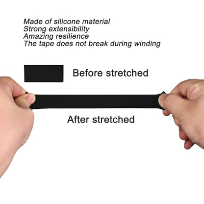 Self-Fusing Silicone Tape, 2 Rolls, 1in x10ft, Black, Waterproof, Plumbing Repair Tape