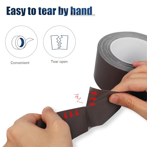 Dark Brown Duct Tape Heavy Duty, 1.88 Inch x 35 Yard Waterproof Strong Adhesive Duct Tape for Indoor Outdoor Repairs Tear by Hand, 1 Roll - color: Dark Brown