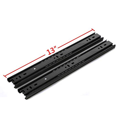 Drawer Slides 13 Inch Ball Bearing Full Extension 3 Section Slide Track Mounting Drawer Runners Slider for Cabinet Home Furniture, 2 Pack (Black 13 Inch) - size: 13 Inch
