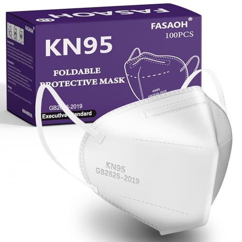 KN95 Face Masks 50 PCS 5-Ply White Masks Breathable Elastic Ear Loops Cup Dust Safety Mask Filter Efficiency≥95% - color: White