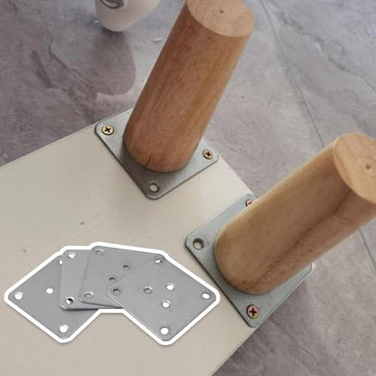 RDEXP 4PCS Leg Mounting Plates 7x7cm Furniture Leg Attachment Plate Hole Dia 5.8mm