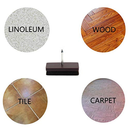 Nail on Felt Pads Furnigear Furniture Pads Nail- Floor Protectors for Furniture Legs 24Pack Chair Felt Pads for Hardwood Floors (7/8",Square) - size: 7/8" (Square, Brown)