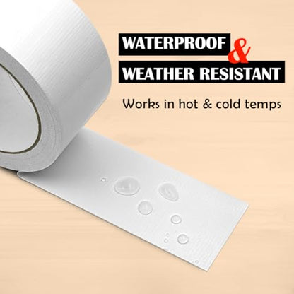 White Duct Tape Heavy Duty: 12Rolls*2IN*20Yards Wide Waterproof Outdoor Duck Furniture Repair Tape Bulk - Strong Adhesive Weather UV Resistant No-Residue Masking Tapes Patterns Variety Pack - color: White, size: 12rolls*2in*20yards