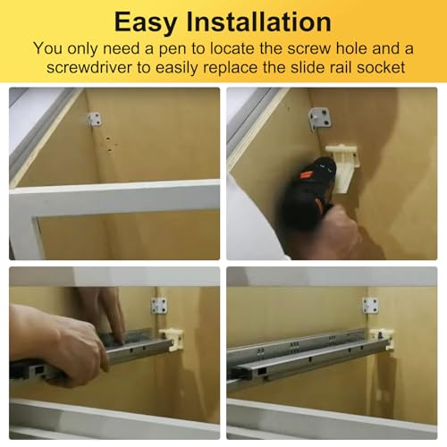 Drawer Track Back Plate R 7265 Brackets for Prime-Line, Drawer Slide Socket Replace, for Rear Drawer Track Socket Repair - size: R 7265