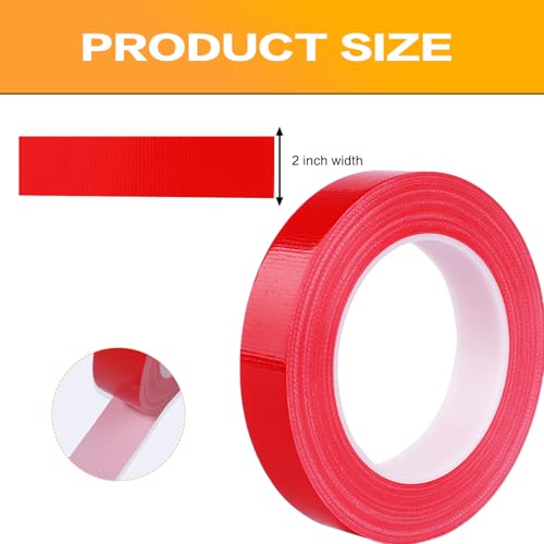 Red Duct Tape 1 Inch x 33 Yards, Heavy Duty Waterproof Repair Tape, Straight Hand-Tear Cloth Tape for DIY Craft, Camping Gear, Home Maintenance & Packing - color: Red