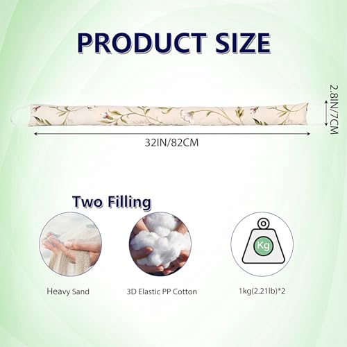 2 Pack 32 Inch 2.8 Inch Wide Slim Under Door Blocker Door Draft Stopper, Bottom Blocker Weighted Gap Filler Saving Energy Sound Air Noise Light Stopper Canvas Cotton Cartoon Print 2.2Lb - size: 32in