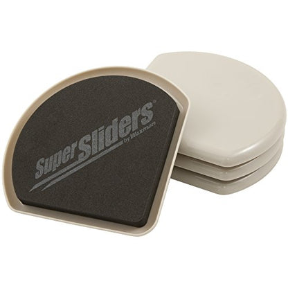 Super Sliders 5" Slide & Hide Corner Reusable Furniture Sliders for Carpet, Anti-Slip Protective Furniture Moving Pads for Beds, Sofas, Dressers, Set of 4, Beige - size: 5 Inch, style: For Carpet