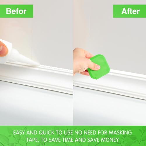 Outus 2 Pieces Caulking Tool Set Silicone Sealant Grout Tool for Kitchen Bathroom Floor Sealant Sealing (Light Green) - color: Light Green
