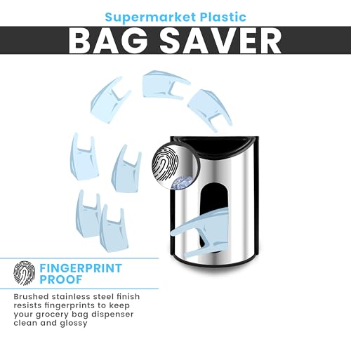 Utopia Kitchen Grocery Plastic Bag Holder and Dispenser Small, Easy Wall Mount Bag Saver, Stainless Steel, Silver - color: Silver, size: Small (Pack of 1)