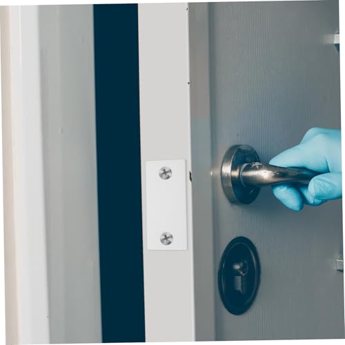 OSALADI Door Repair Plate 2.24X1.10 Inch Door Hole Repair Gasket with 4 Screws Cabinet Hinge Plate Deadbolt Cover Door Edge Hole Filler for Home Office Door Strike