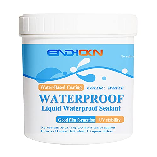 Liquid Waterproof Sealant White 35 Ounces, Endhokn Wall, Bathroom, Roof, etc Indoor and Outdoor Water-Based Waterproof Coating - color: white