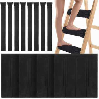 4 Pcs Dorm Bed Ladder Foot Support College Dorm Bed Step Pad with 8 Adjustable Hook & Loop Straps Beds Step Foot Covers Bunk Ladder Pads for College Bunk Loft Steps
