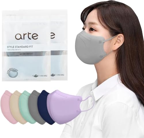 HOMSSEM Arte Korean Mask For Adults Dust Mask Made In Korea 2d–4Layer Protective Filter Ideal Fit for Comfortable 5 Color (Gray 10p) - color: Gray 10p