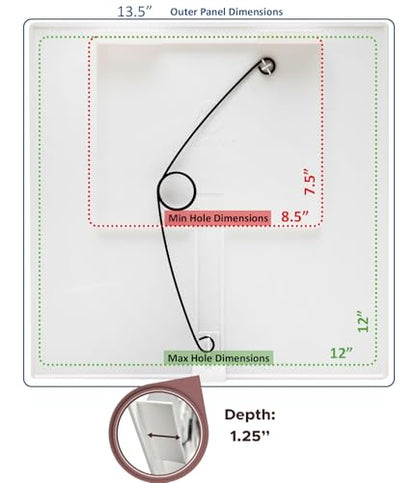 Morvat Adjustable Spring Access Panel 12"x12" Inches, for Drywall, Ceiling, Electrical, Plumbing Heavy-Duty & Easy Install, Wall Hole Cover Plate, White | Fits 7.5"x8.5" - 12"x12" Inches | (4-Pack) - size: 12x12 - 4PK