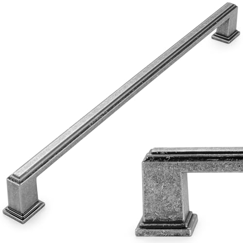 KOOFIZO 1 Pack 10 Inch Antique Iron Kitchen Cabinet Pulls Vintage Iron Cabinet Handles Iron Cabinet Hardware for Kitchen Cabinets P02 Drawer Dresser Cupboard Bedroom - color: Antique Iron, size: 10" CC - 1Pcs