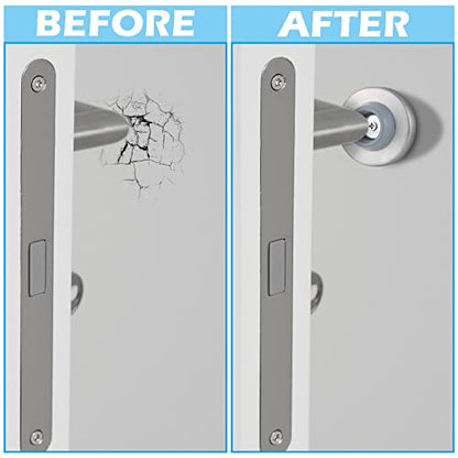 Pangda Concave Wall Door Bumper Stop Silver Stainless Steel Wall Door Bumper with 1-1/8 Inch Gray Round Rubber Protector Stops(Silver,18 Pieces) - color: Silver