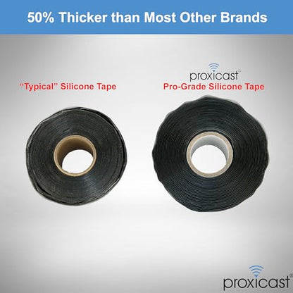 Proxicast Pro-Grade Extra Strong 30mil Weatherproof Self-Fusing Silicone Rubber Sealing Tape for Outdoor Antenna Coax & Electrical Cables, Hose/Pipe Leaks & Emergency Repairs (1.5" x 15' roll) - Red - color: Red