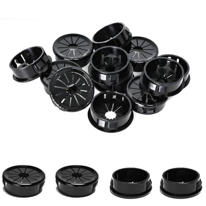 25 Pcs Cable Grommet, Snap Bushing 1-1/8" (28 mm) Mounting Diameter, Flexible Petal-Shaped Buckle Round Nylon Desk Grommet for Wires Through Countertop Cord Organizer and Protection, Black - style: 1-1/8" -RSB 25PCS