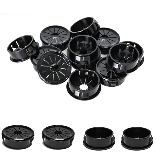 25 Pcs Cable Grommet, Snap Bushing 1-1/8" (28 mm) Mounting Diameter, Flexible Petal-Shaped Buckle Round Nylon Desk Grommet for Wires Through Countertop Cord Organizer and Protection, Black - style: 1-1/8" -RSB 25PCS