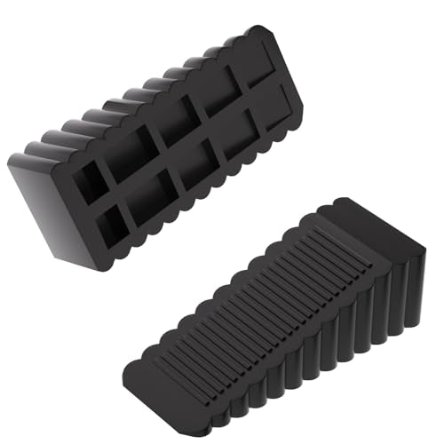 HOMOTEK 2 Pack Wedge Rubber Door Stops - Non-Slip Stoppers for Door Gaps 5-23mm, Wall & Floor Protector for Bottom of Door, Black - color: Black, size: 2-Wedge Rubber Door Stop