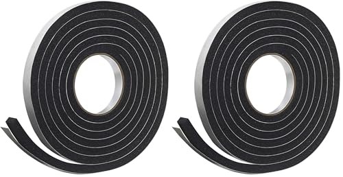 Frost King Foam Tape, Sponge Rubber, 3/4" W X 7/16" H | 10' L | Black | 5/16" T | Pack of 2 - size: Pack of 2, style: 3/4"W, 7/16"T