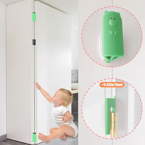 Door Pinch Guard,Slam Stoppers,Soft Stopper Hinge,Hanging Rubber Wedge,Green,2PCS - color: Greenx2