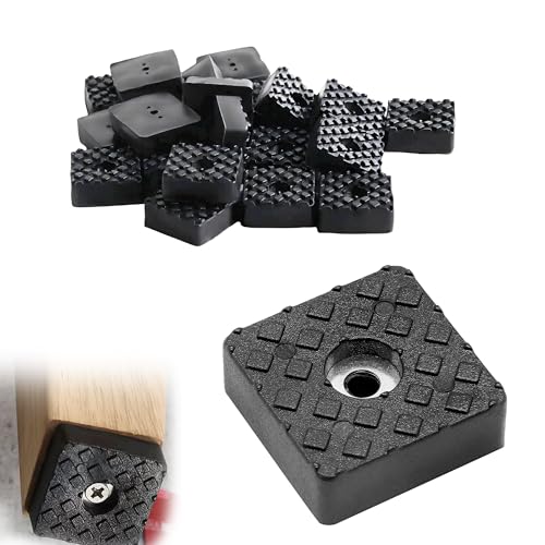 20 Pack Square Rubber Feet 30mm x 30mm / 1-3/16" x 1-3/16"– Non Slip Black Rubber Bumpers Outdoor Furniture Floor Protection Pads for Sofa Patio Table Chair Desk Legs, Viral Home Essential for Scratch