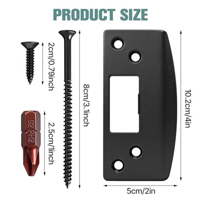Extra Large Door Strike Plate, Adjustable Door Strike Plate, Large-Hole Reinforced Door Bolt Guide Plate, Applicable for Doors That Cannot Close Completely, Concealing Door Frame Imperfections