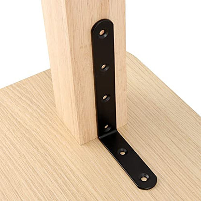 Black L Bracket, ZEONHAK, 30 Pack 5 x 3 Inch Heavy Duty Corner Brace Bracket, Shelf Bracket for Wood Chair Bookshelf Cabinets Furniture, with Screws